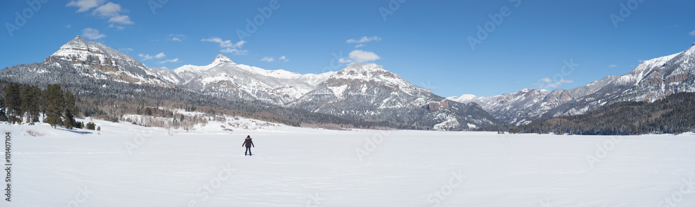 person in the monntain winter