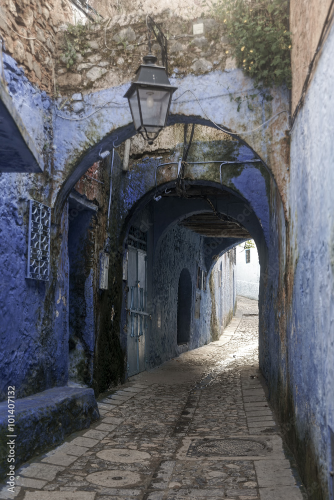 calles del municipio de Chaouen en Marruecos