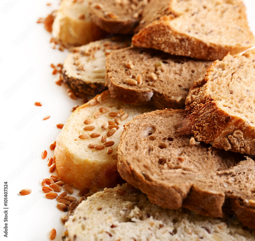 Sliced bread isolated on white Sliced bread isolated on white