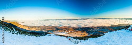 TATRANSKA LOMNICA, SLOVAKIA - DEC 23, 2015: Panoramic view of sk