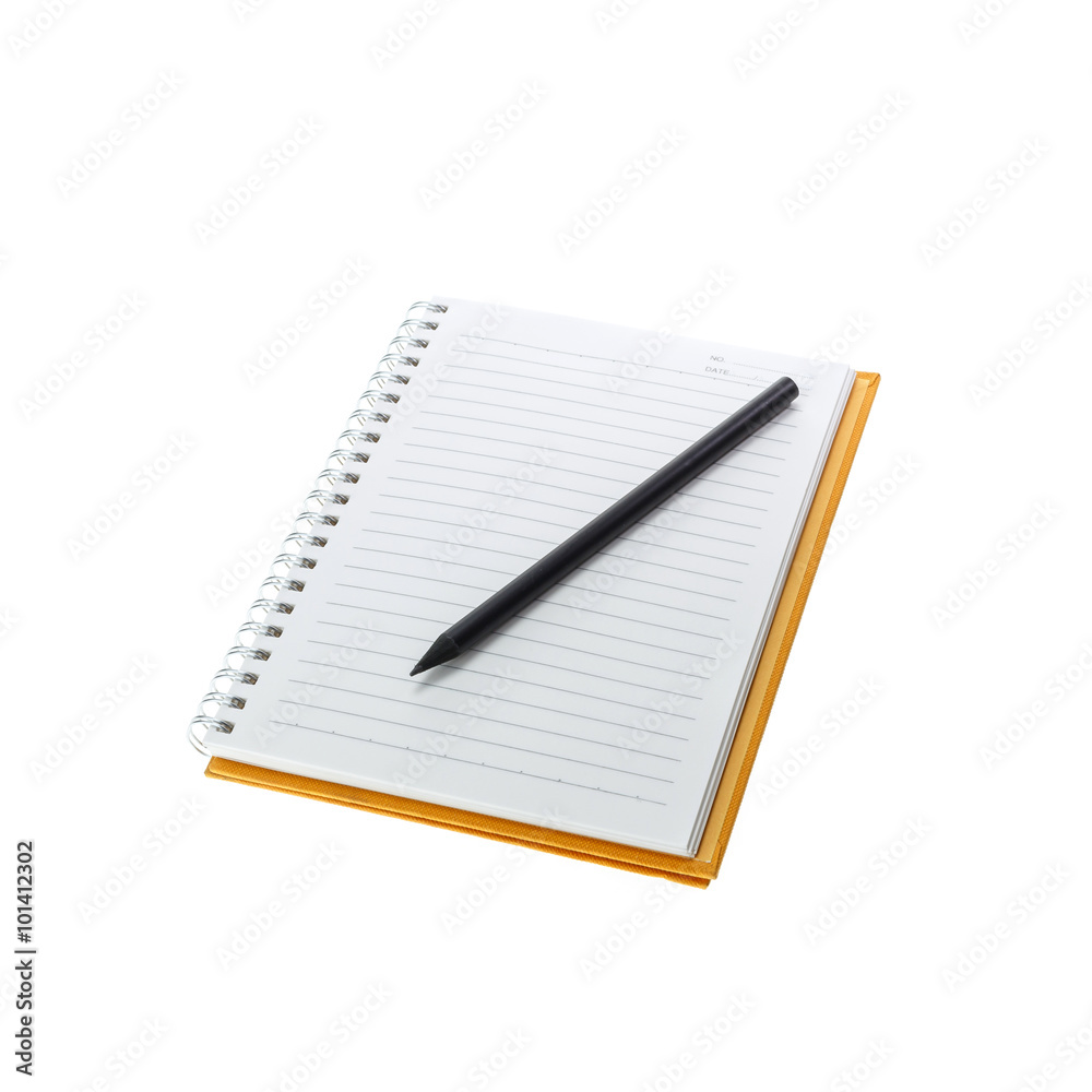 Close up open notebook isolated on white Close up open notebook isolated on white