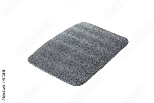 Piece of black soft foam used for shipping isolated on white