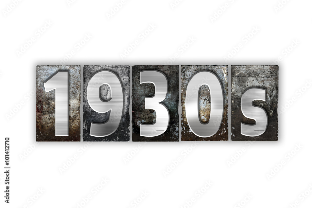 Naklejka premium 1930s Concept Isolated Metal Letterpress Type