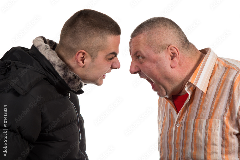 Father and son having an argument Father and son having an argument