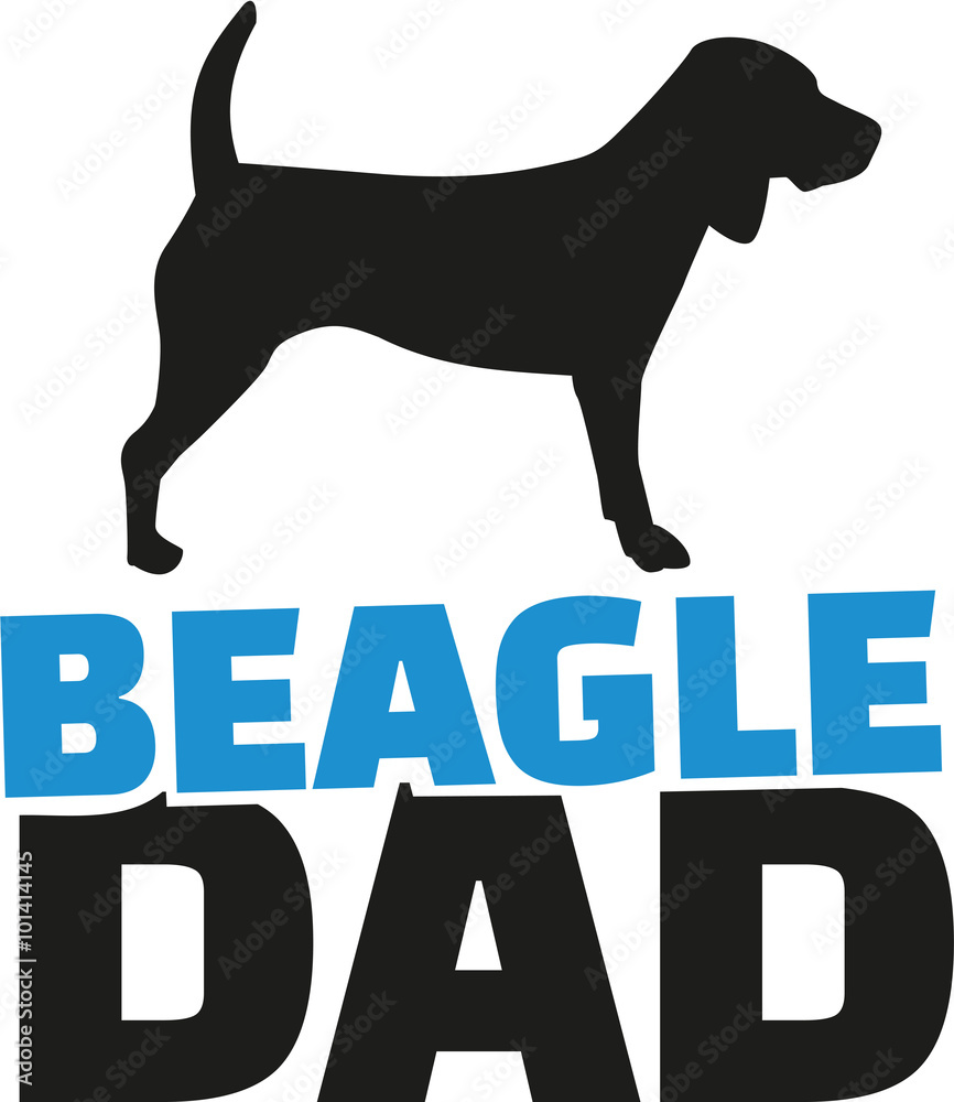 Beagle dad with dog silhouette