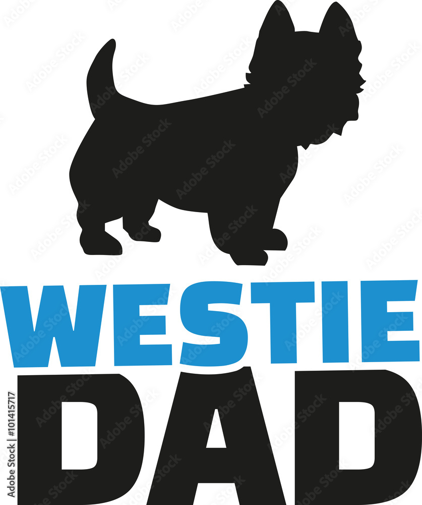 Westie dad with dog silhouette