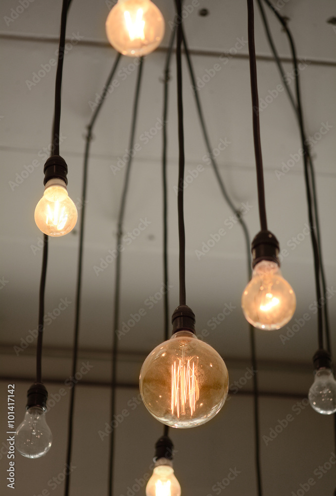 Light Bulbs hanging on the ceiling