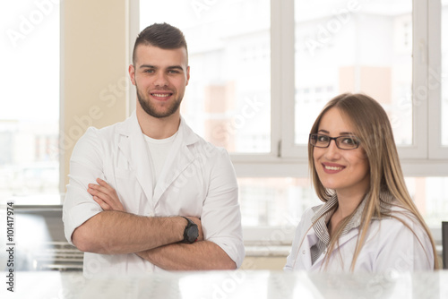 Group Of Students Working At Laboratory