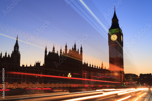 Big Ben and house of parliament at twilight, London, UK..