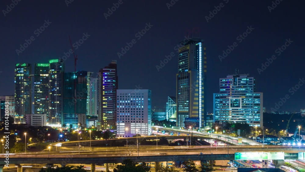 Night traffic in Kuala Lumpur city time lapse Night traffic in Kuala Lumpur city time lapse
