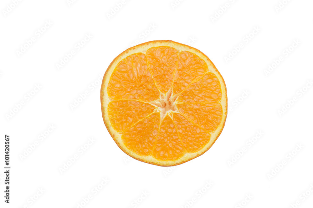 Perfectly round orange sliced in half isolated Clipping Path on Perfectly round orange sliced in half isolated Clipping Path on