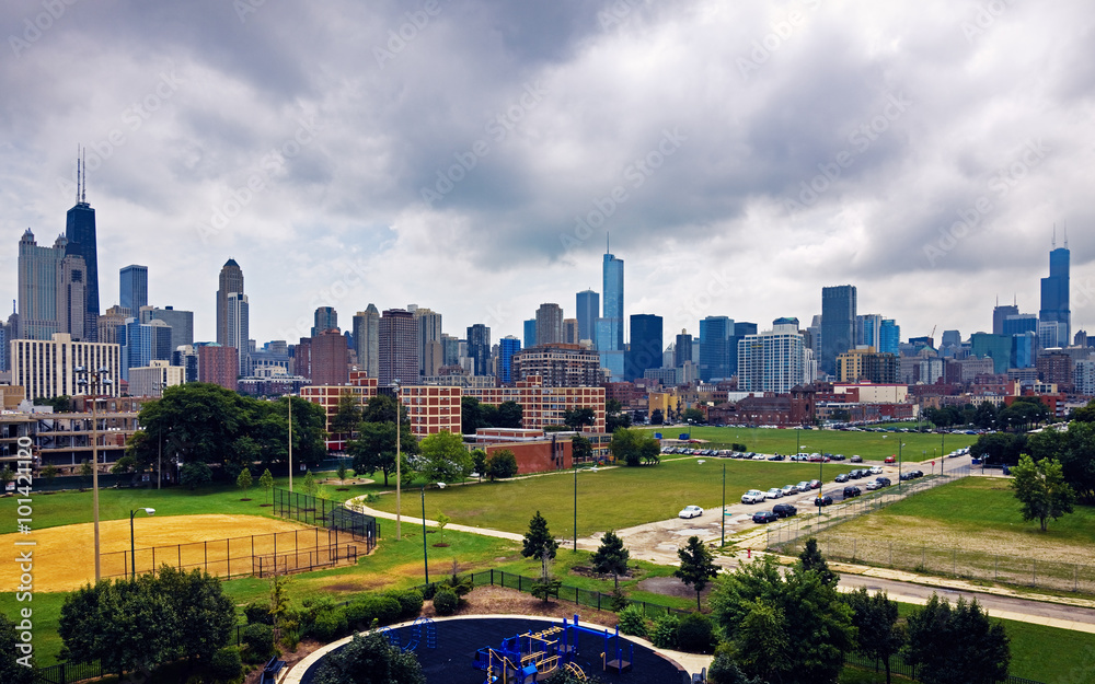 Fototapeta premium Cloudy day in Chicago