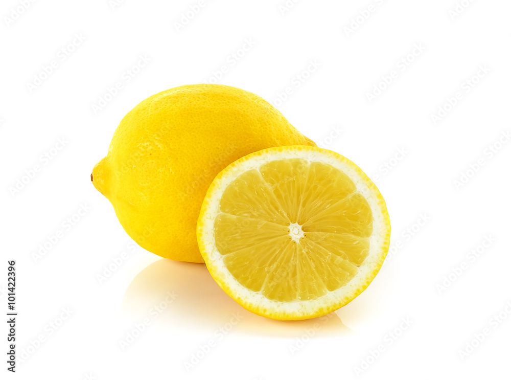 Yellow Lemon isolated on the white background