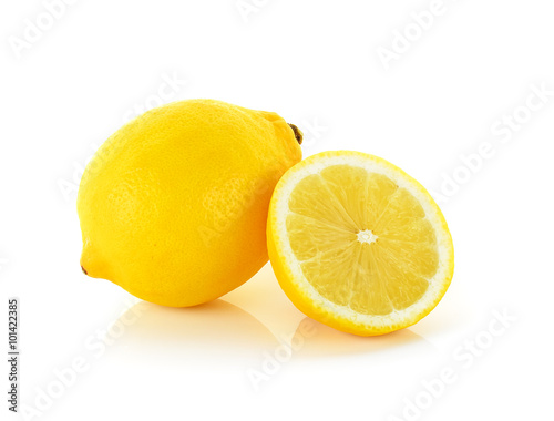 Yellow Lemon isolated on the white background