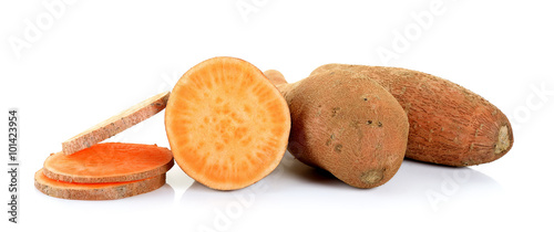 Sweet potato isolated on the white background