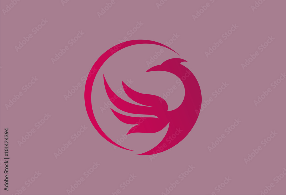 Fototapeta premium Circle Bird Logo Vector