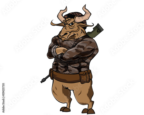 Wallpaper Mural Bull Character - Soldier Torontodigital.ca