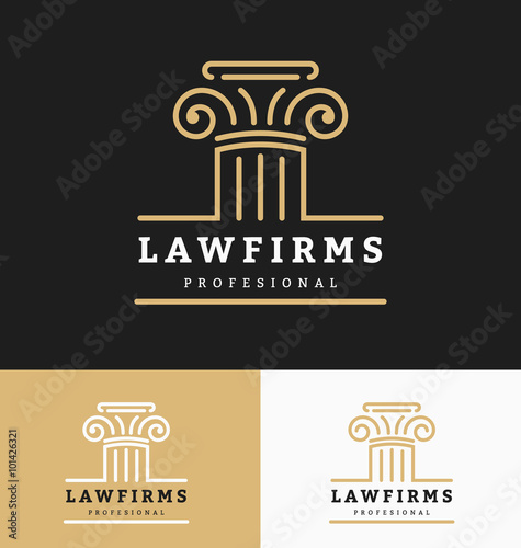 Law firms logo template with space for business slogan and tags line. Vector illustration