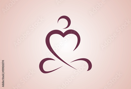 Love Yoga Logo Vector