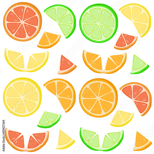 Orange, lime, lemon and grapefruit slices.