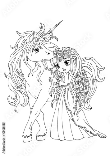 Coloring page The Lady and the Unicorn