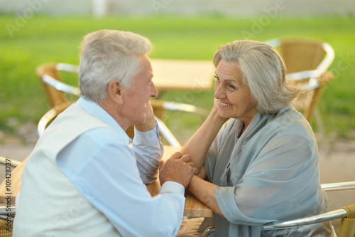 Mature couple in spring park