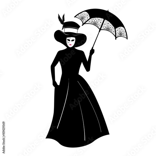 Vénitienne avec son ombrelle