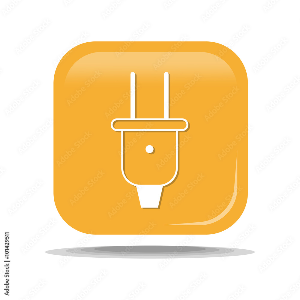 Flat Icon of plug. Isolated on yellow background. Modern vector illustration for web and mobile. Flat Icon of plug. Isolated on yellow background. Modern vector illustration for web and mobile.