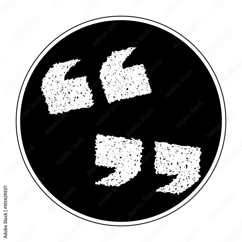 Simple doodle of a set of quotation marks Simple doodle of a set of quotation marks