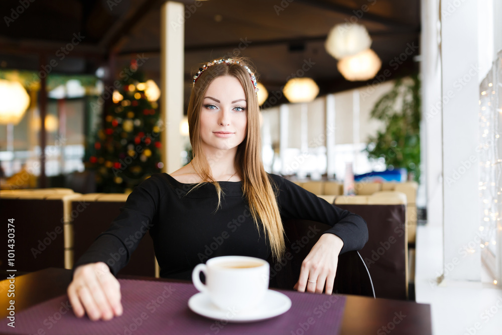 Woman having cup of tea Woman having cup of tea