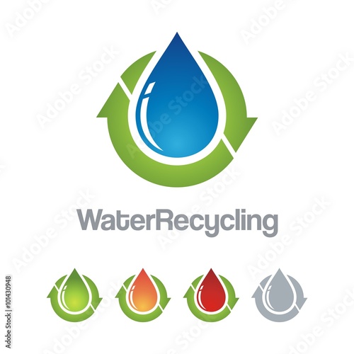 Recycle Logo - Recycled Water - Circle Arrow And Water Design Logo Vector