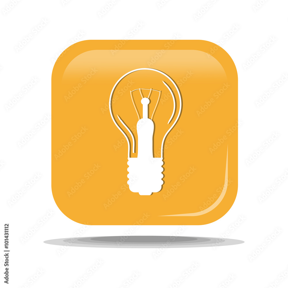 Flat Icon of lightbulb. Isolated on yellow background. Modern vector illustration for web and mobile. Flat Icon of lightbulb. Isolated on yellow background. Modern vector illustration for web and mobile.