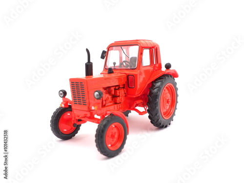 toy tractor on a white background