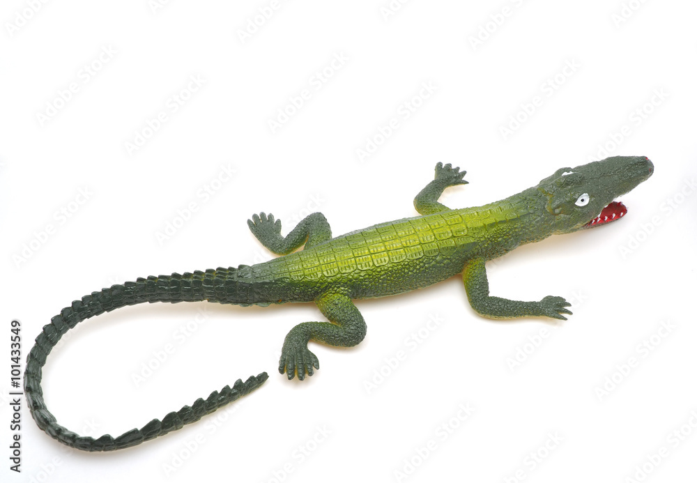 Fototapeta premium toy crocodile on a white background