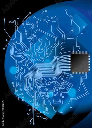 the vector of cyberspace,network, concept, microchip