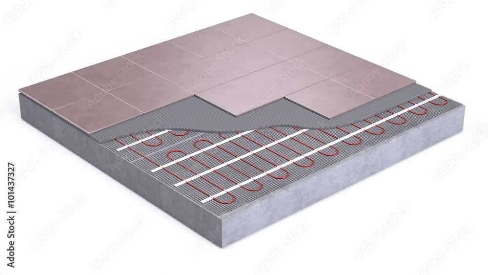 Fotografie Heated floor isolated on white