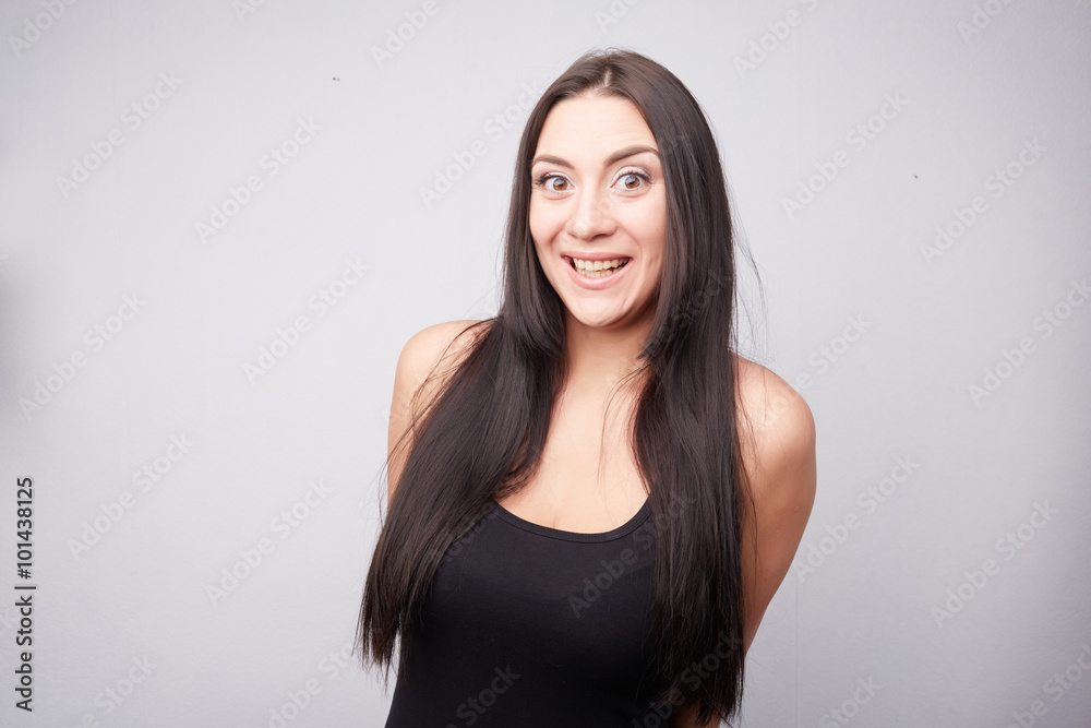 brunette laughing brunette laughing