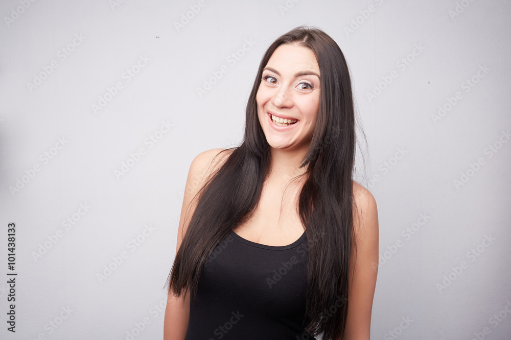 brunette laughing brunette laughing