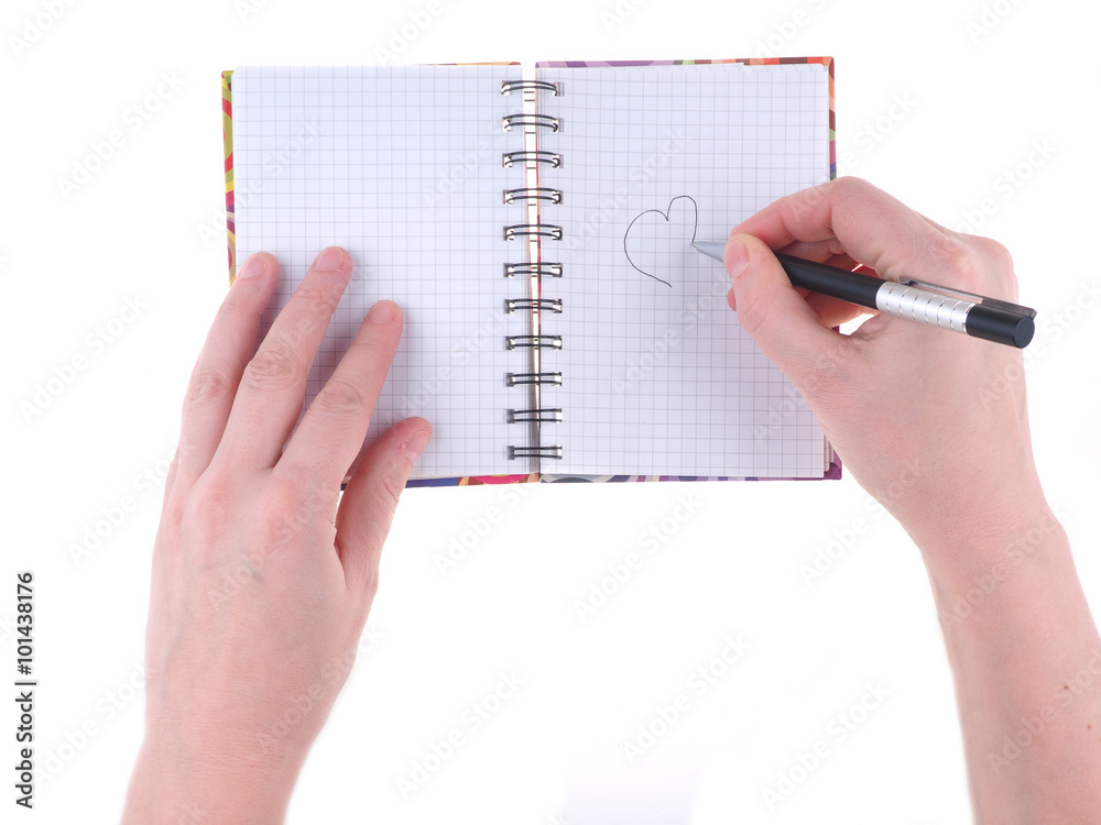 hand painted in a notebook on a white background hand painted in a notebook on a white background