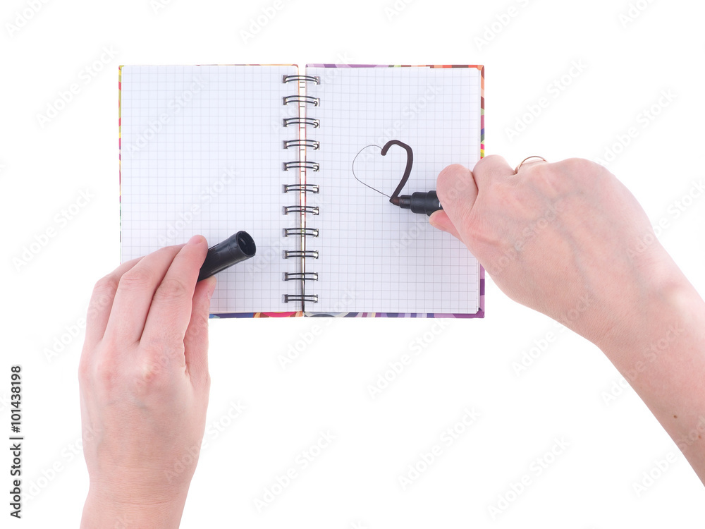 hand painted in a notebook on a white background hand painted in a notebook on a white background