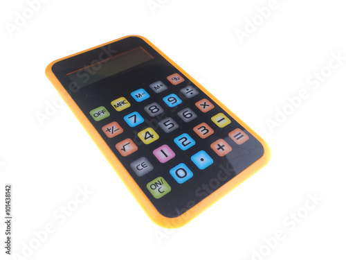  colorful calculator on a white background