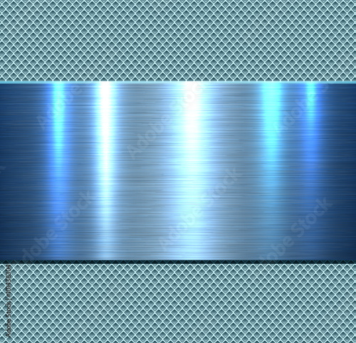 Background, polished blue metal texture, vector.