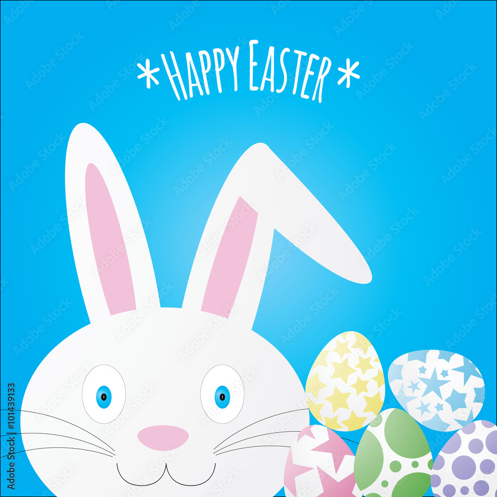 Fototapeta premium Easter bunny and easter eggs