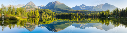 High resolution panorama of the lake in Strbske Pleso,High Tatras,Slovakia photo