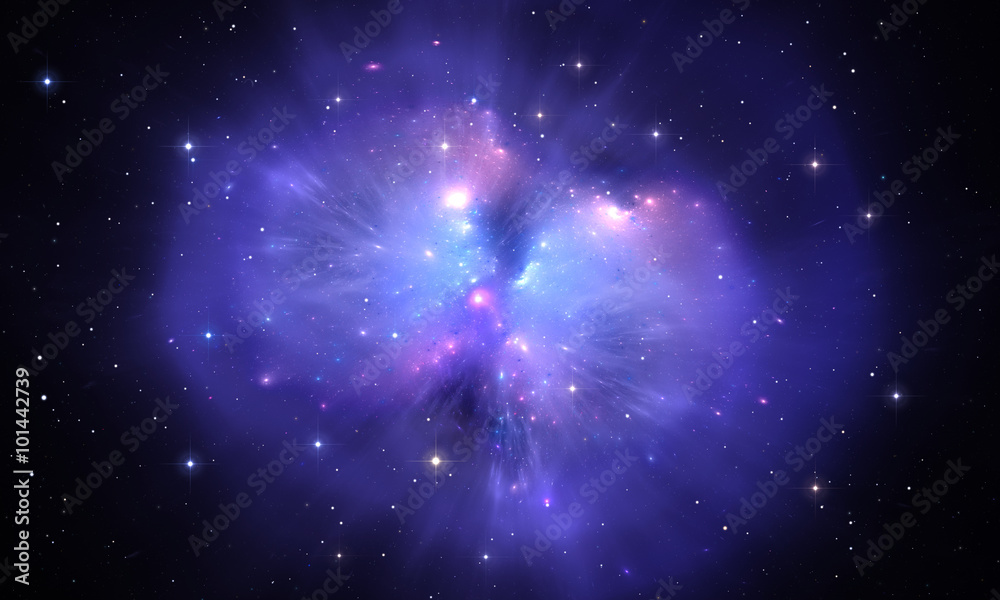 Space background with blue ring nebula and stars Space background with blue ring nebula and stars