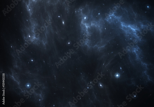 Fototapeta Naklejka Na Ścianę i Meble -  Space background with blue nebula and stars