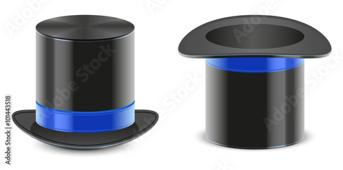Set black hat magician cylinder