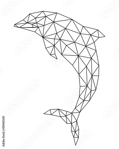 polygonal dolphin silhouette.