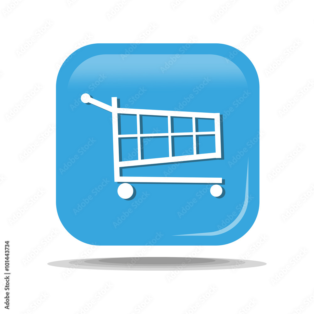 Flat Icon of Shopping supermarket cart. Isolated on blue background. Modern vector illustration for web and mobile. Flat Icon of Shopping supermarket cart. Isolated on blue background. Modern vector illustration for web and mobile.