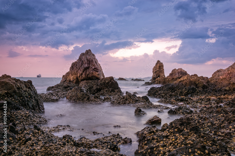 Seascape at the sea with stone Seascape at the sea with stone